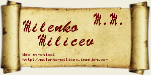 Milenko Milićev vizit kartica